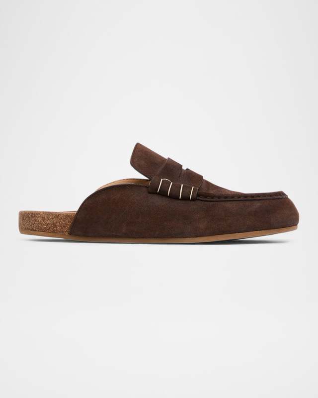 Stitch Suede Loafers